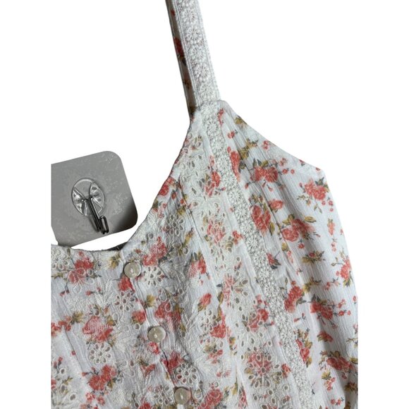 American Eagle Women's Size Small Floral Cropped Top Tank - Picture 3 of 5